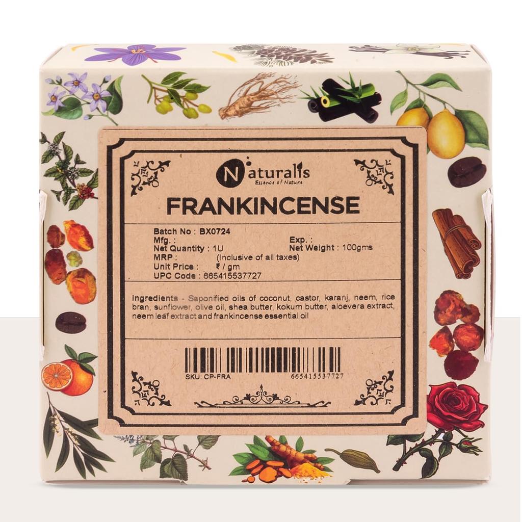 Naturalis Frankincense Soap Premium Handmade Organic Soap Infused with Pure Frankincense Oil for Face, Deep Cleansing, Skin Hydration, Soothing