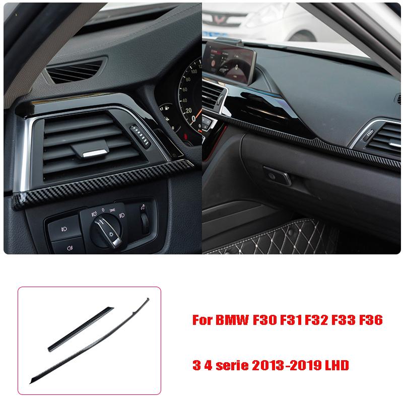 Carbon Fiber Pattern Car Stickers Gear Shift Panel Cover Interior Trim For BMW F30 F31 F32 F36 3 4 Series 2013-2019 LHD