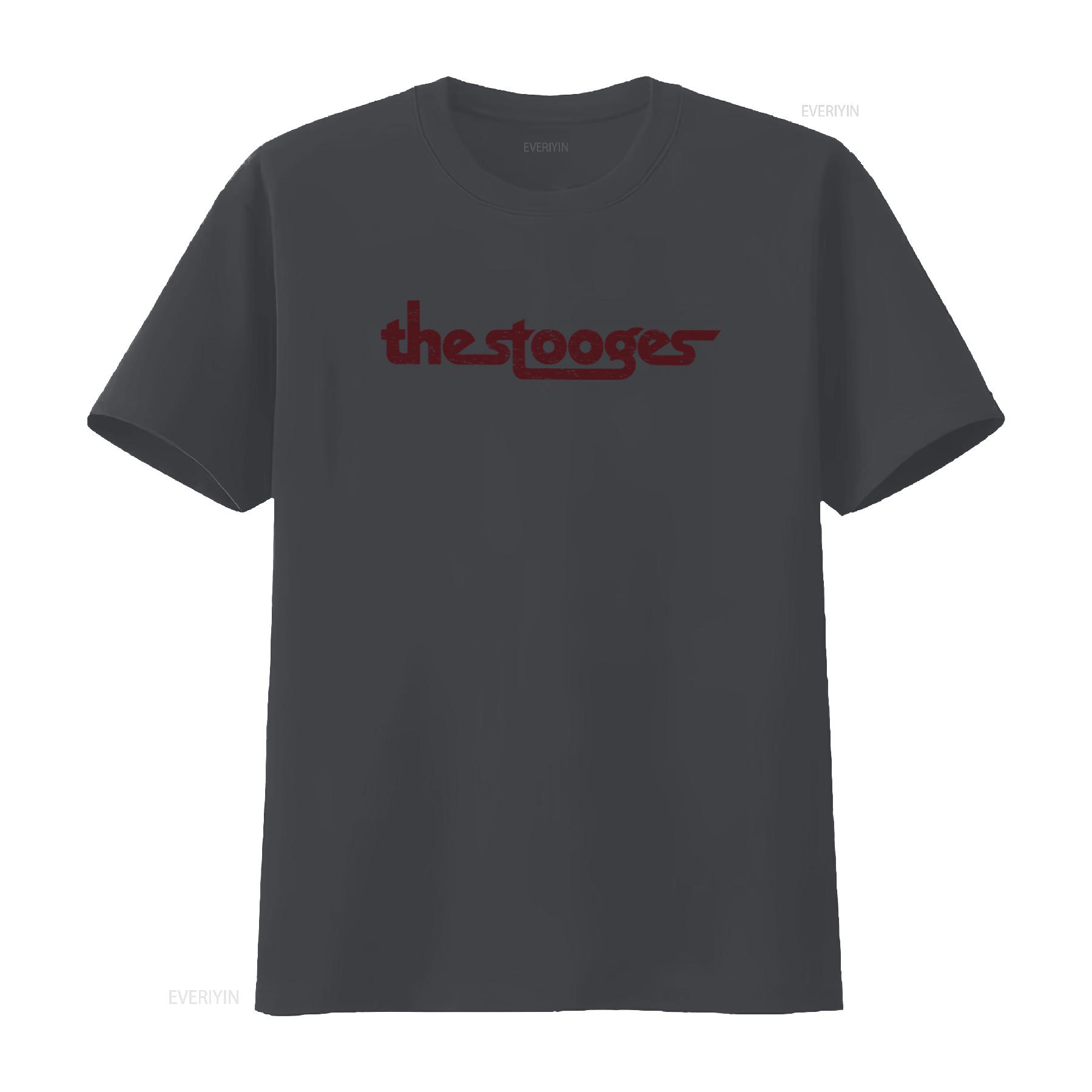 

The Stooges Vintage Logo Black T Shirt New Official Design Retro Style High Quality Print vintage Washed homme Breathable M