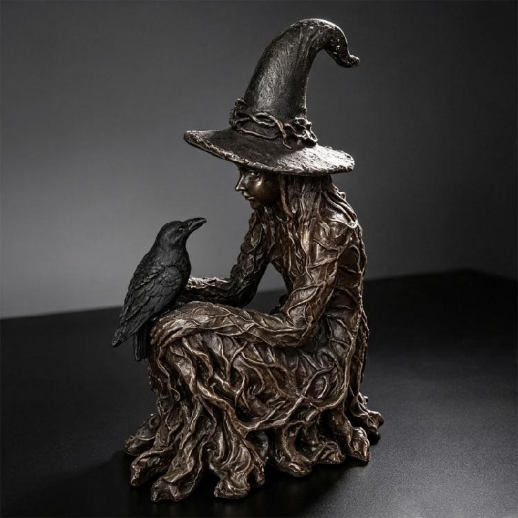 Entry Table Halloween Character Figurine Statue for Shelf Display, Indoor Seasonal Accent with Dark Theme Party Table Event Indoors
