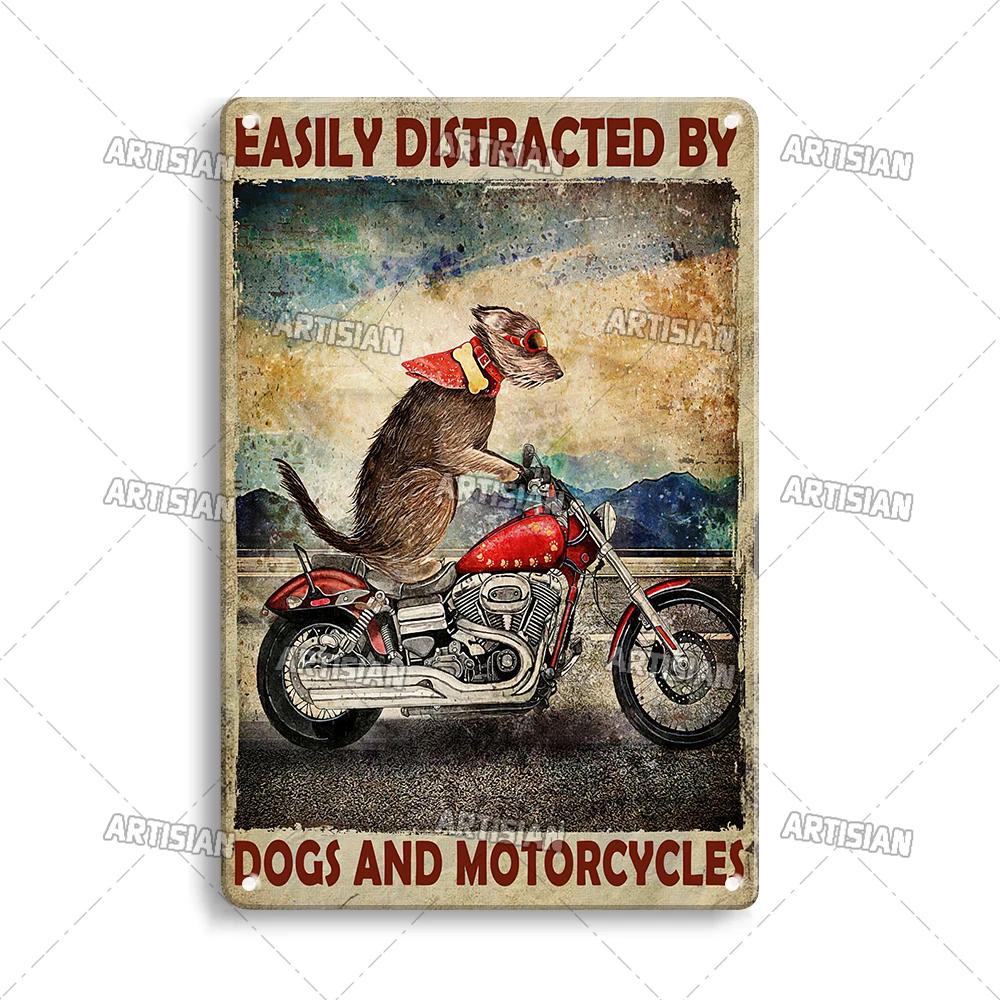 ARTISIAN Vintage Motorcycle Metal Tin Sign Decorative Plate Wall Art Metal Poster Bar Home Metal Plaque Studio Industrial Decor