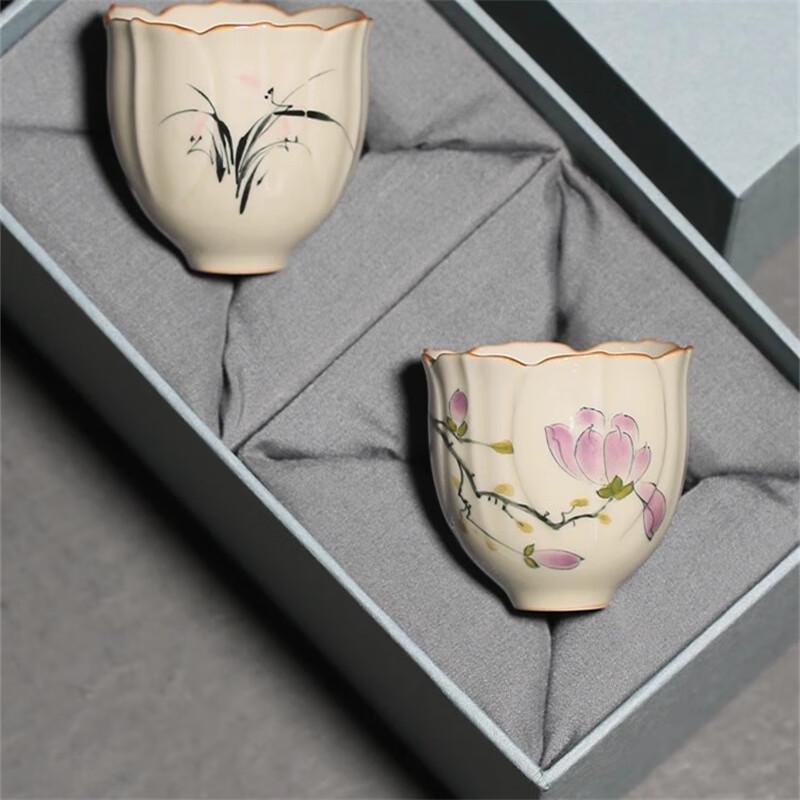 Hand-painted Ceramic Flower Teacup
