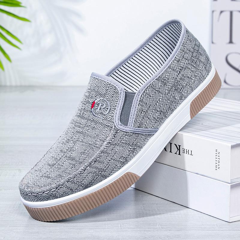 Students Middle-Aged And Elderly Casual Shoes Men'S Single Shoes Cloth Shoes Canvas One Pedal