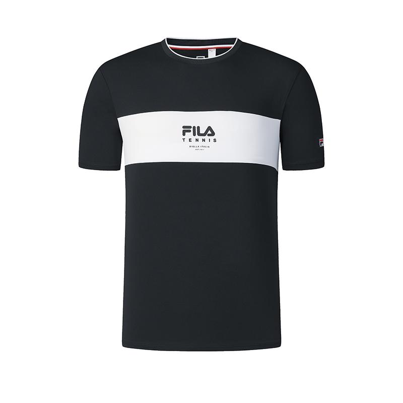 New FILA TENNIS T Shirt Men's Pitch Black A11M523105F-BK