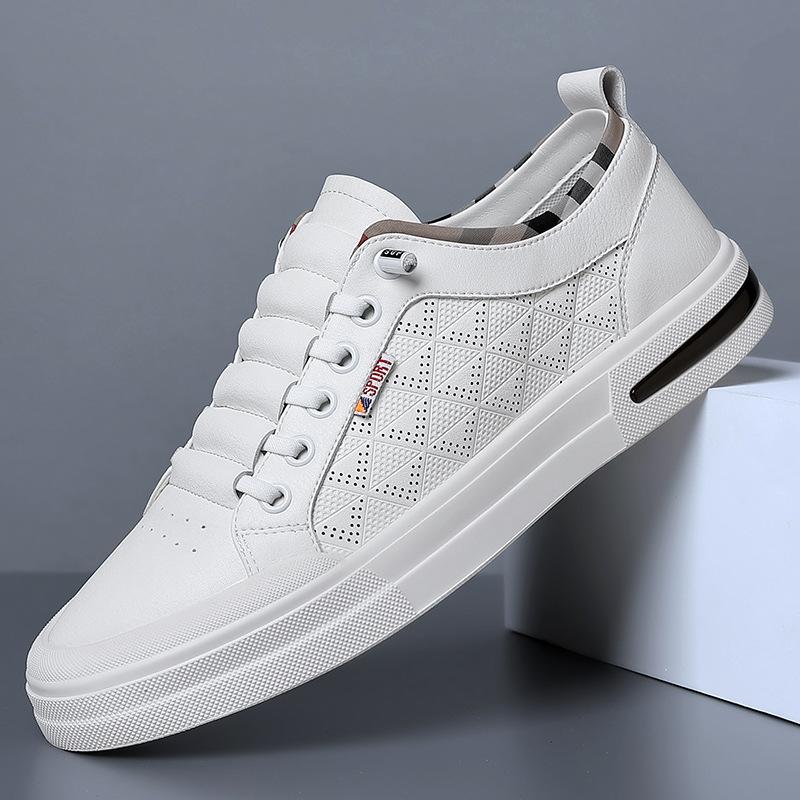 Autumn and winter new men's shoes inner height increase leather shoes little white shoes board shoes genuine leather casual men's leather shoes