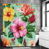 Colorful Flower Shower Curtain, Bathroom Decorative Shower Curtain, Waterproof Shower Curtain with Hooks