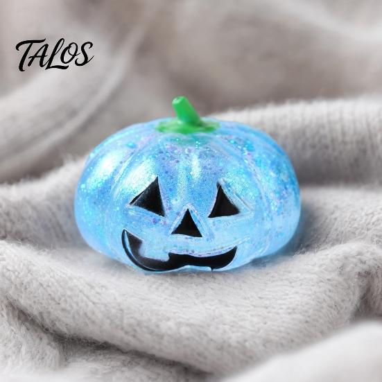 Pumpkin Shape Squeeze Toy Halloween Stress Relief Toy, Spooky Head Hand Exercise Ball Clear Glitter Sugar Ball, Party Favors