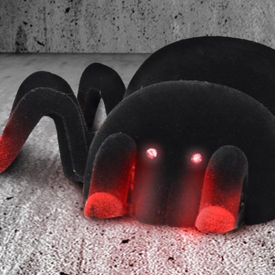 Electric Remote Control Spider Toy with LED Eyes USB Rechargeable RC Wall Crawler Spider Toddlers Wall Climbing Animal Prank Toy