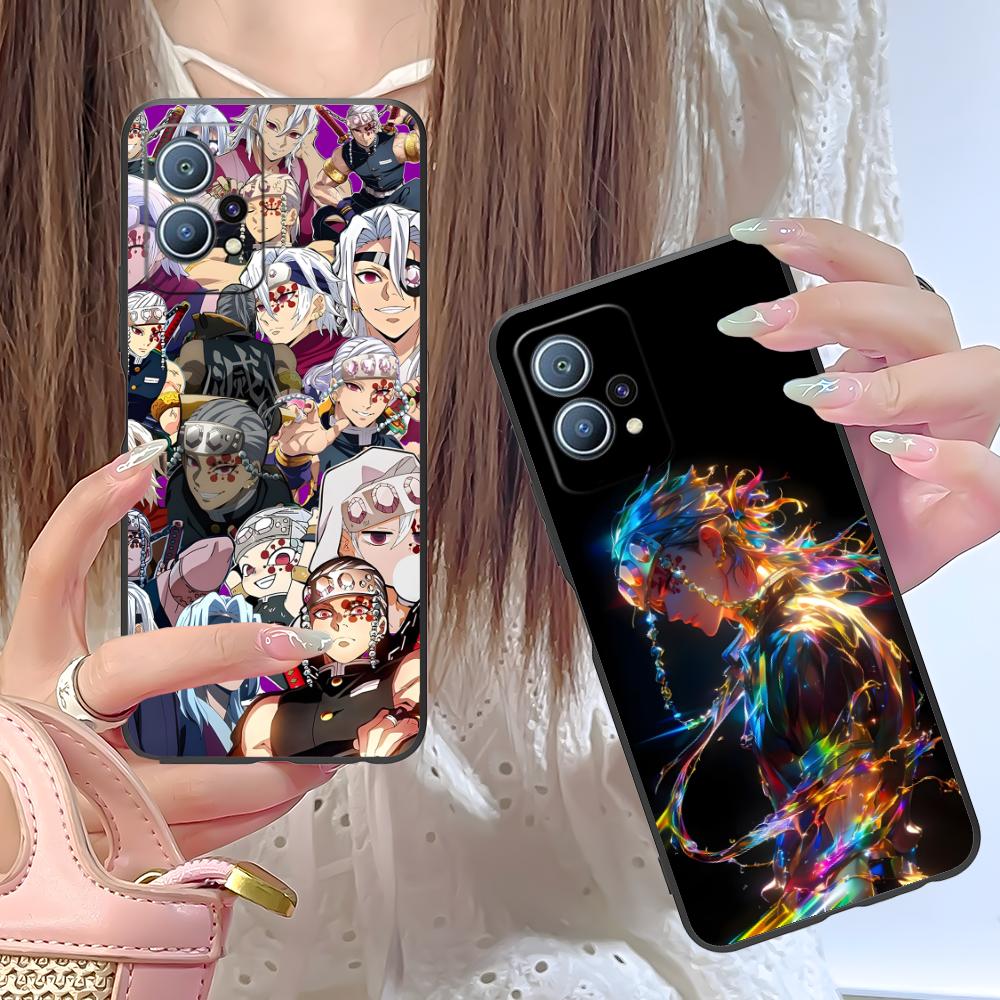 Demon Slayer Tengen Uzui Phone Case for Huawei P60 P50 P40 P30 P20 P10 P9 P8 Pro Lite Plus Black Smartphone Cover Luxury