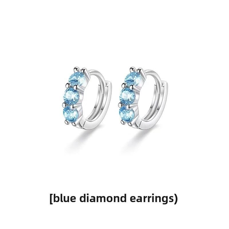 

Screw-style Three-pronged Ear Hook Earrings for Men and Women, with No Ear Holes, Featuring A Luxurious and Sophisticated Look. Blue - Ear Piercing