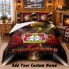 Bayer Leverkusen Football Pattern Bedding 3Pcs Set Custom Name, Bed Sheet And Pillowcases For Home Bedroom
