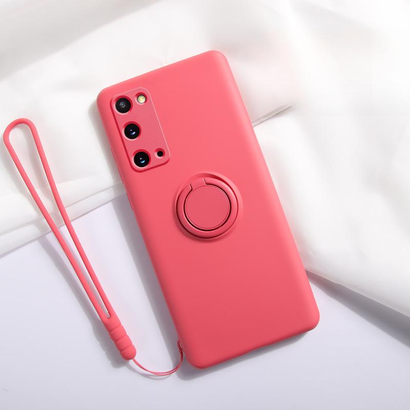 Suitable for Samsung S25Ultra Phone Case, S24FE Liquid Silicone Ring Bracket, Full Package, S10 Lens Case