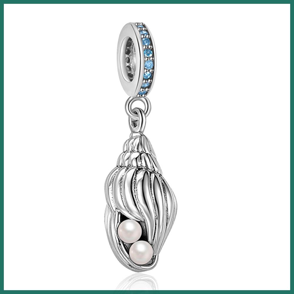 S925 Zilver Oceaan Parel Schelp Hanger Slang Ketting Ketting DIY Handgemaakte Kralen Accessoires