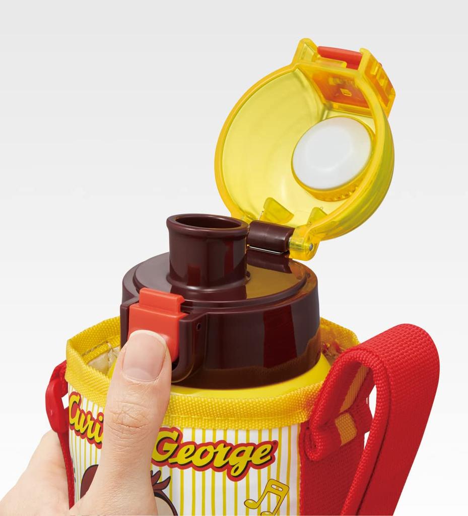 Skater Water Bottle Curious George 400ml for Children with Cover KSTCH4-A