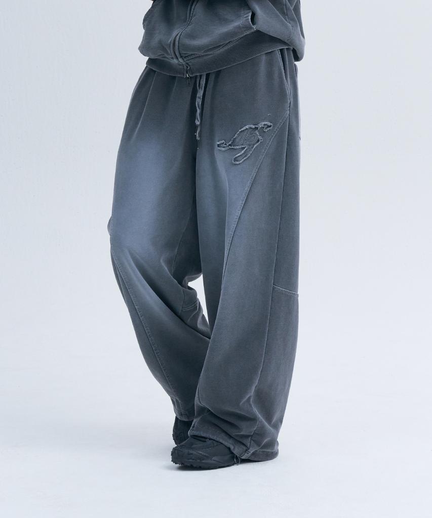 NINEZ Fade Wash Wide Sweatpants (2 Colors)