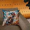 Federa Cuscino Vikama Motocross Moto Stagione Unica Copertura Decorativa Versatile per Casa Letti Divani Poltrone