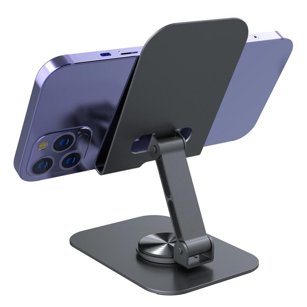 360° Rotating Portable Phone Holder: Metal, Foldable & Desktop Compatible