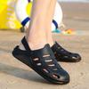 WTEMPO Summer Men's Sandals Hollow Flat Heel Adjustable Buckle Soft Thick Sole Non-slip Wear-resistant Quick Dry Wading Leisure Trend Beach Slippers