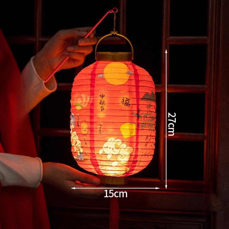 Festive Chinese Lantern Mid-Autumn Spring Festival New Year Decoration Outdoor Hanging Paper Palace Lanterns Festival Atmosphere