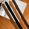 Vintage Women'S Leather Belt With Metal Snap For Jeans Medium Width Minimalist Modern Design Suitable For Various Styles