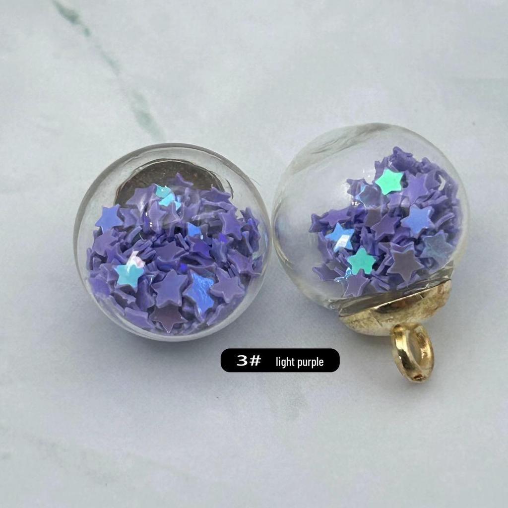 Glass Round Ball Star Sequin Pendant Earrings & Keychain Accessories