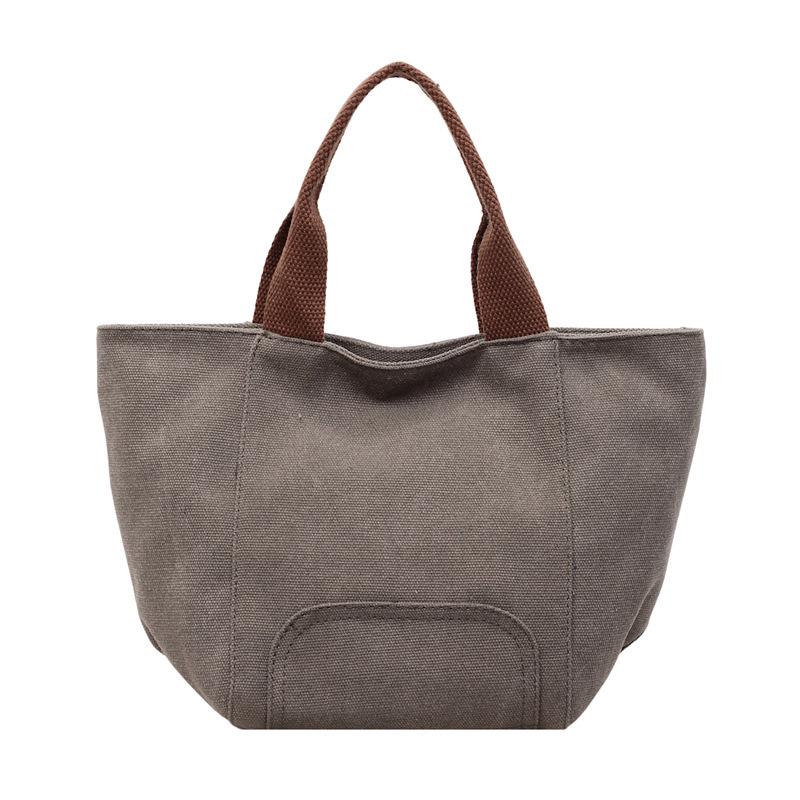 

Жіноча ретро полотняна сумка-тоут - Повсякденна сумочка в японському та корейському стилі для осені/зими сірий колір