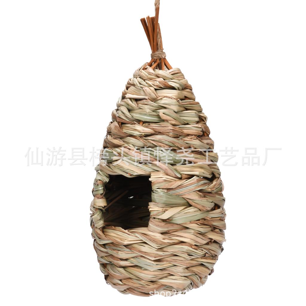 Assorted Natural Bird Nest Set Handwoven Grass Wicker Birdhouse Hanging Outdoor Garden Bird Shelter for Small Birds Decoration