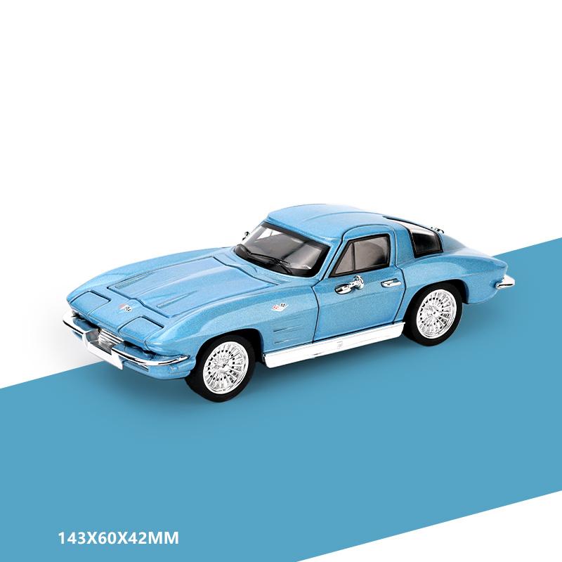 

1:32 Chevrolet Corvette C2 Supercar Alloy Metal Diecast Model Car Home Trendy & Desktop Display Ornaments Birthday Gifts For Boy синий