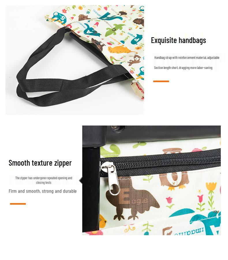 Tragbarer Faltbarer Einkaufstrolley mit Rädern - Umweltfreundlicher Multifunktionaler Handgezogener Wagen