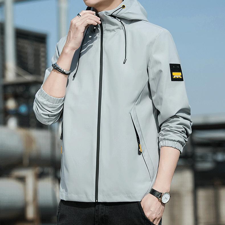 Men Hooded Jacket Autumn Breathable Fashion Casual Coat Long Sleeve Outwear Sportswear Mens Streetwear Windbreaker Top