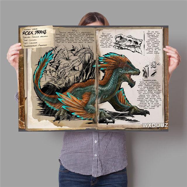 Retro Dinosaurier Schlange Phoenix Tiger Wandkunst Ölgemälde Dekoration Poster