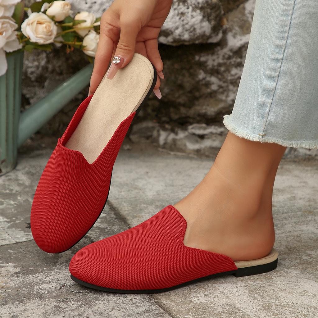 Pointed Half Slippers for Women 2025 Autumn New Female Casual Slip-On Flat Walking Shoes Woman Lightweight Non Slip Casual Shoes
