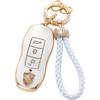 Gold-Rimmed Car Key Set with Diamond Ring Pendant Key Chain