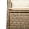 Garden Armchair Set 2 Pieces Adjustable with Table Beige Poly Rattan
