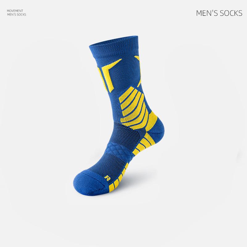 Men's Elite Basketball Socks - Long Tube, Sweat-Absorbent, Odor-Resistant, Thick Towel Bottom, Professional Sports Socks