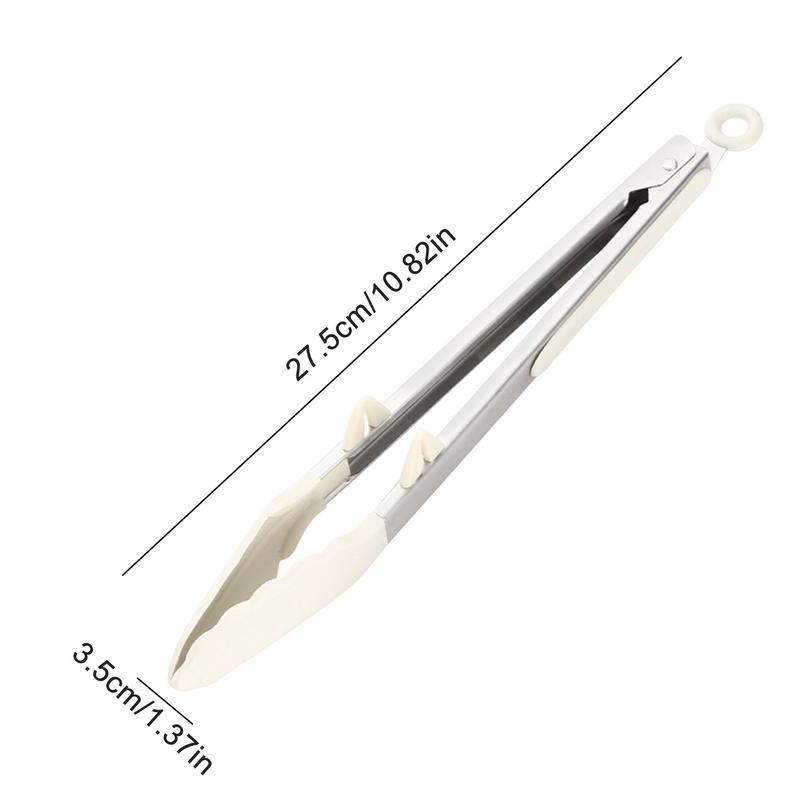 Kitchen Cooking Tongs Heat Resistant Stainless Steel BBQ Tong With Silicone Tips And Stand Design For Salad Grill 11 Inches