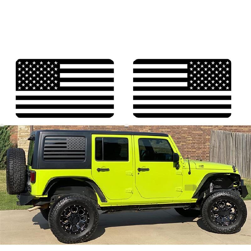 

Matte Black American Flag Rear Window Decal For Wrangler Jl 4Door 2018-2022