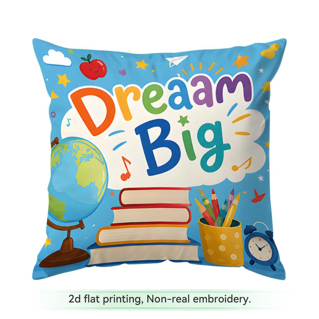 1pcs/4pcs Back-to-school Inspirational Cushions Pillowcase Polyester Cushion Cover Throw Pillow Pillowcover Home Car Sofa Decor