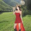Xinjiang West Sichuan Qinggan Desert Wear Spice Girl Holiday Wind Red Lotus Leaf Edge Waist Trailing Suspender Dress Women