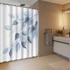 1Pc Nordic Pastoral Plant Leaf Haze Blue Eucalyptus Leaf Shower Curtain Polyester Fabric, Machine Washable Suitable For Bathroom