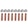 8 Pcs M8 1.25 Threaded Turbo Studs Kit 8mm Metal Alloy High Pressure Resistant Exhaust Manifold Stud Bolt Nut Hardware