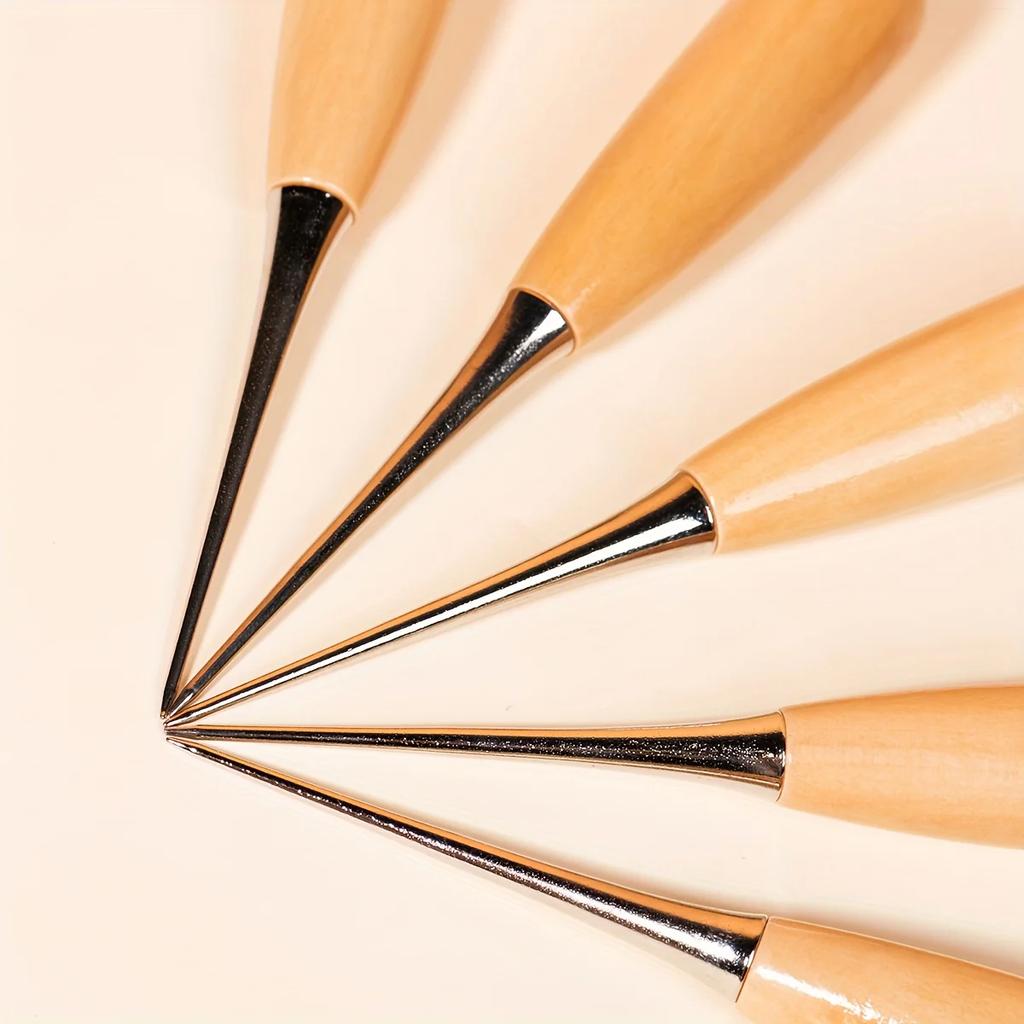 1 szt. lub 3 szt. Ręcznie robione narzędzia skórzane Okrągły otwór Rękojeść z litego drewna Szydło Można wiercić