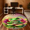 1PC Frog Flower Heart Round Chair mat Area Rug - Non-Slip, Floor Mat for Office, Bedroom, home decor Christmas Gift c0528032