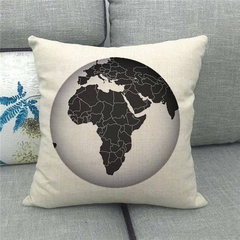 A Simple Sketch Of The Beautiful Earth Digital Printing Short Plush Pillow Covers For Car Sofa Office Cushion Cover Home Goods