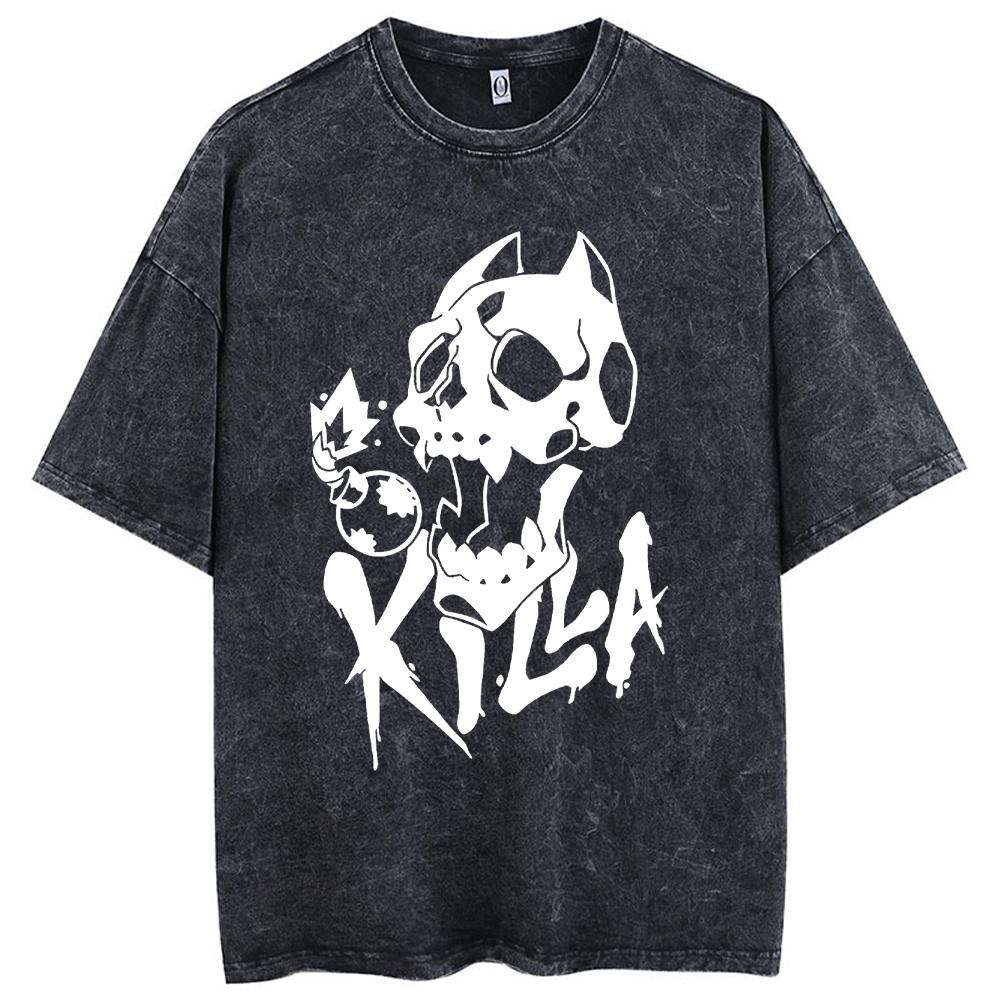 Yk Washed Tshirts For Men Anime JoJos Bizarre Adventure Short Tshirts Women Tops Graphic Printed TShirt Short Sleeve Unisex S