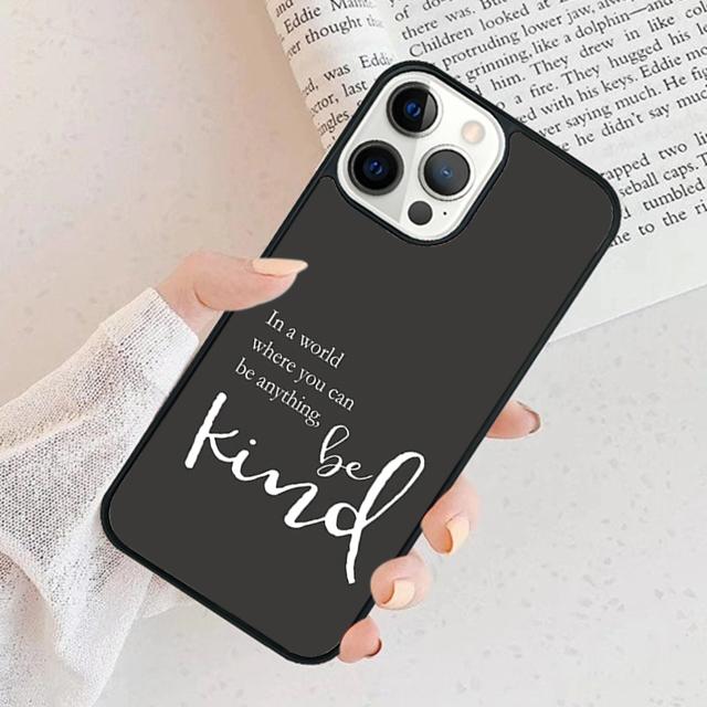 Be Kind Phone Case For iPhone 17 Air 15 16 Cover  11 13 14 Pro Max 12 Plus Max Fundas
