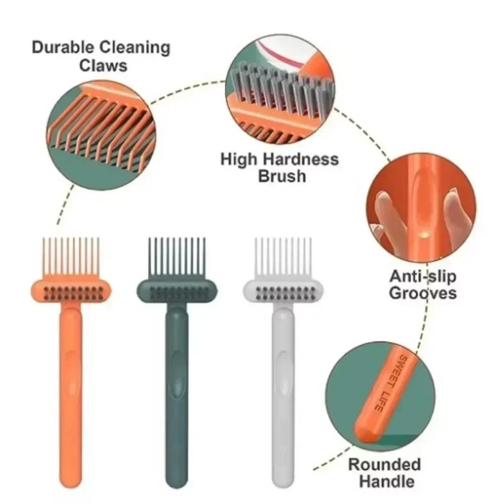 Comb 2In1 Cleaning Brush Hairbrush Cleaner Rake Embedded Tool Mini Dirt Remover for Hair Dust Home Salon Use