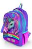 Coral High Kids Purple Glittery Unicorn Patterned Three Compartment School Backpack 23663