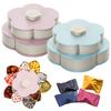 1/2layers Creative Flower Petal Shaped Fruit Plate Rotatable Food Candy Storage Box Nuts Snack Tray Snack Storage Organizer Box