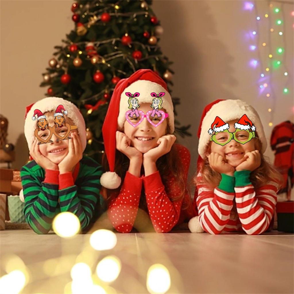 Christmas Glasses Paper Party Eyeglasses Fun Christmas Decorations Christmas Costume Eyeglasses For Holiday Christmas Party Accessories Favors Gift